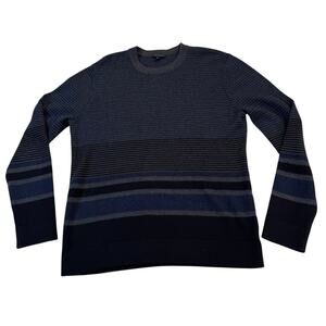 Theory Sweater Men's Large Striped Merino Wool Yak